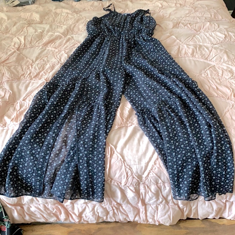 Girls navy blue romper